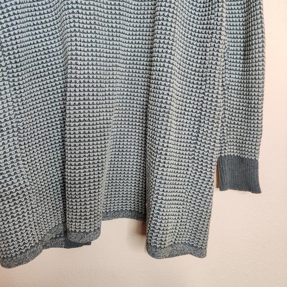 Toad & Co Recycled Denim Waffle Knit Cardigan Sweater Gray Small Long Line - Picture 6 of 13